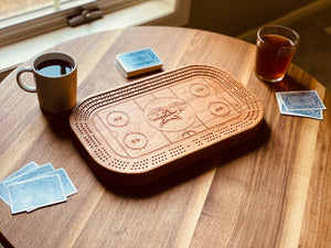 Customized Hockey Rink Cribbage Boards