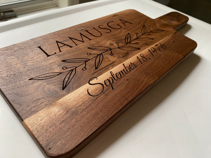 Personalized Charcuterie Board - Black Walnut