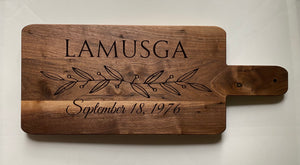 Personalized Charcuterie Board - Black Walnut