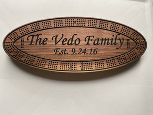 Personalized Family Cribbage Board